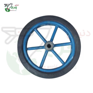 چرخ گاری سنتی صحافی (طحافی) آبی رنگ پره دار صنعتی