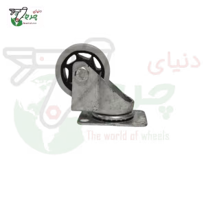 چرخ گردان پایه سفید طوسی قطر 75 میلی‌متر ظرفیت 75 کیلوگرم