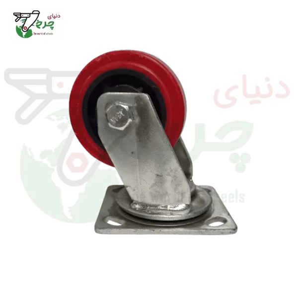 چرخ گردان پلی‌اورتان رینگ پلاستیک قطر 100 میلی‌متر ظرفیت 150 کیلوگرم