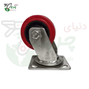 چرخ گردان پلی‌اورتان رینگ پلاستیک قطر 100 میلی‌متر ظرفیت 150 کیلوگرم